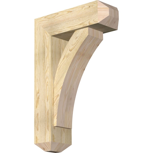 Ekena Millwork Thorton Craftsman Rough Sawn Bracket w/ Offset Brace, Douglas Fir, 8"W x 24"D x 36"H BKT0806X24X36THR04RDF - main